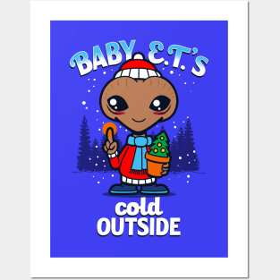 Cute Funny Retro Alien Cute Cartoon Cold Winter Meme Posters and Art